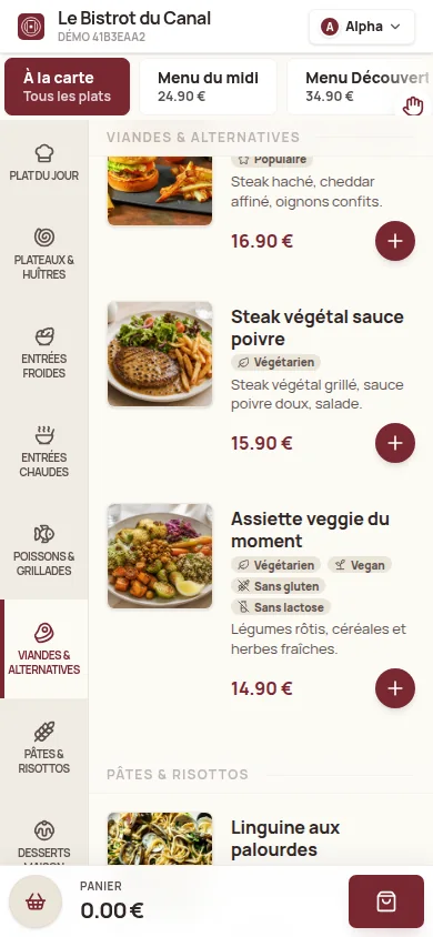 Tags de menu